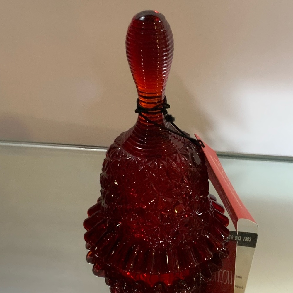 Vintage Fenton Bell Ruby Red Daisy and Button Glass #30